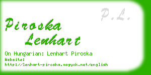 piroska lenhart business card